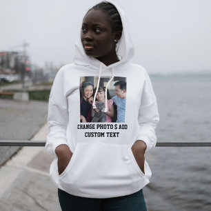 Op maat gemaakte kattenliefhebber zwart-wit famili hoodie