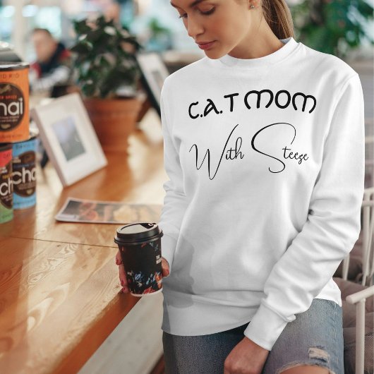 Op maat gemaakte kattenmoeder zwarte script grappi trui