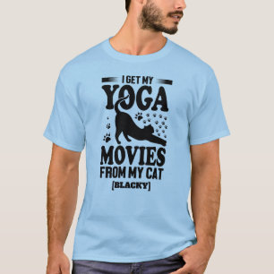 Op maat gemaakte kattennaam Grappige yogabeweginge T-shirt