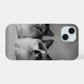 Op maat gemaakte kattenportret iPhone 15 slanke ho Case (Achterkant horizontaal)