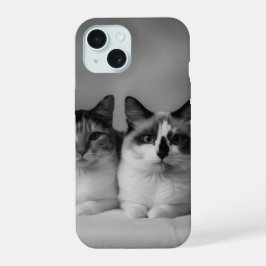 Op maat gemaakte kattenportret iPhone 15 slanke ho Case
