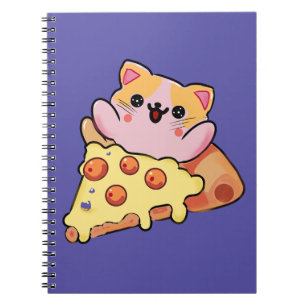 Op maat gemaakte Kawaii Kat Knuffelende Pepperoni Notitieboek