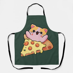 Op maat gemaakte Kawaii Kat Knuffelende Pepperoni  Schort