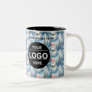 Op maat gemaakte kerst bedrijfslogo gebrandmerkte tweekleurige koffiemok