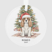 Op maat gemaakte Kerst Cavalier King Charles Spani Ornament (achterkant)