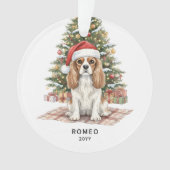 Op maat gemaakte Kerst Cavalier King Charles Spani Ornament (voorkant)