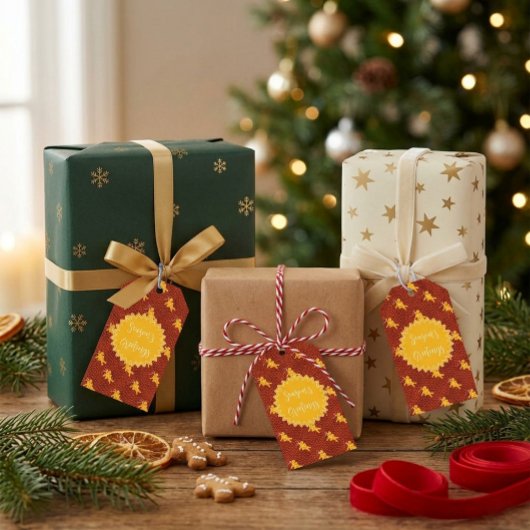 Op maat gemaakte kerst-gingerbread cadeaulabel