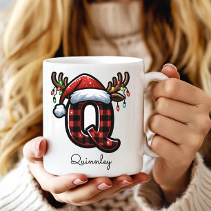 Op maat gemaakte kerst koffiemok met monogram cade
