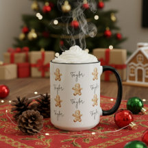 Op maat gemaakte kerst mok met gemberkoek cadeau v
