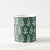 Op maat gemaakte kerst monogrammok met witte bomen koffiemok (Center)