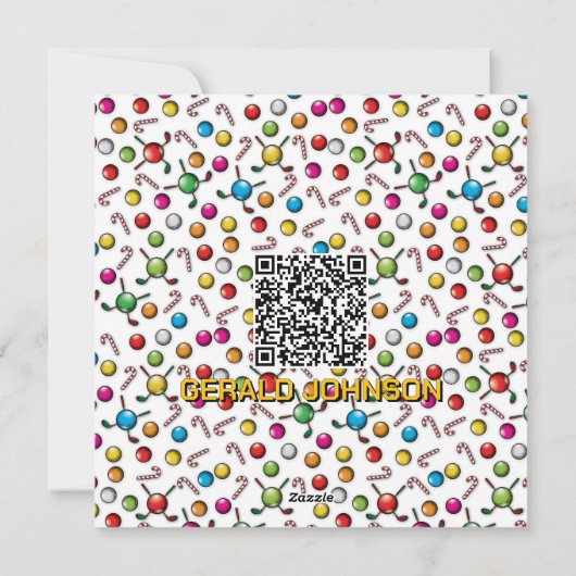 Op maat gemaakte kerst-monogramontwerp voor golfer feestdagenkaart (Achterkant)