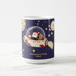 Op maat gemaakte Kerst Spaceship van de Kerstman Koffiemok
