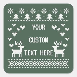 Op maat gemaakte kerst-trui voor koppels met grapp vierkante sticker
