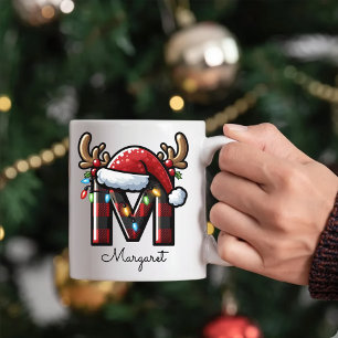 Op maat gemaakte kerstbeker met monogram als cadea koffiemok