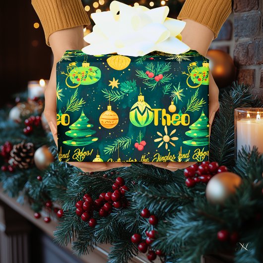 Op maat gemaakte kerstbomen en kerstversiering cadeaupapier