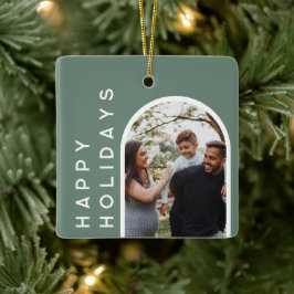 Op maat gemaakte kerstcadeau | Familie foto Keramisch Ornament