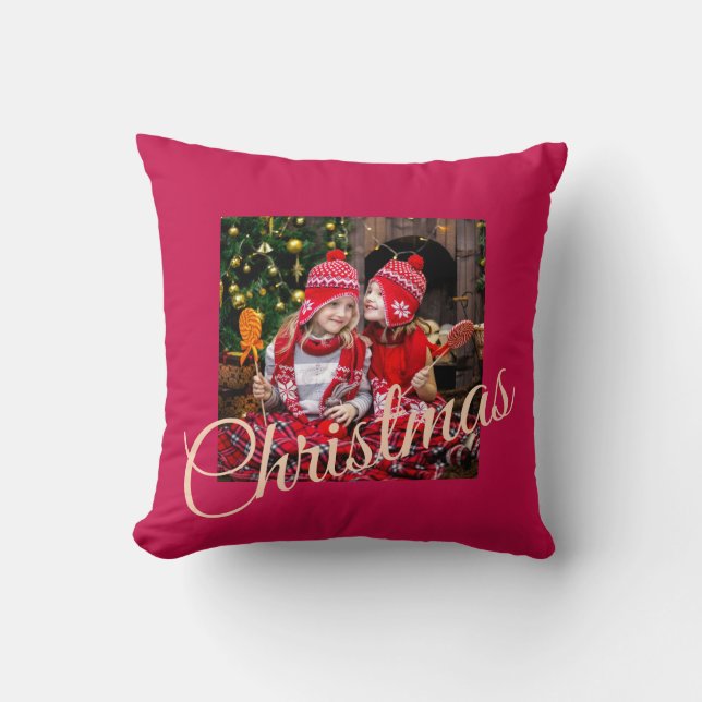 Op maat gemaakte kerstdekensierkussen met foto kussen (Voorkant)