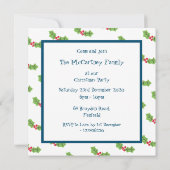 Op maat gemaakte Kerstfeest Uitnodiging met Hulst  (Achterkant)