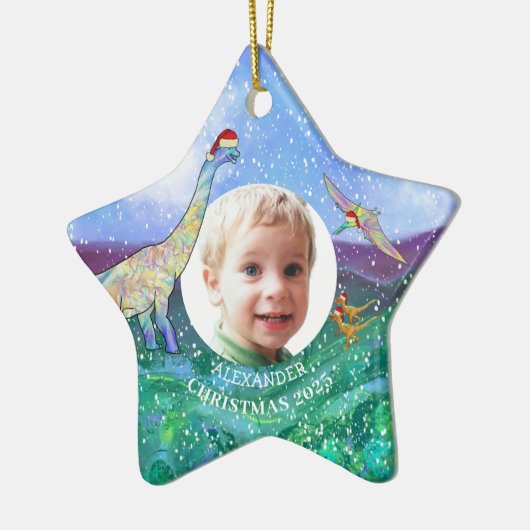 Op maat gemaakte kerstfoto 2022 keramisch ornament (Links)