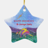 Op maat gemaakte kerstfoto 2022 keramisch ornament (Achterkant)