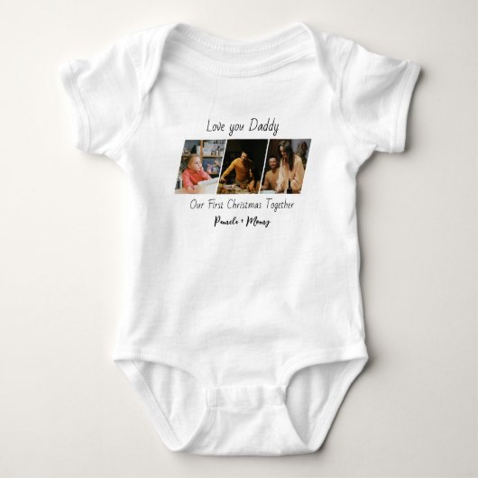 Op maat gemaakte kerstfoto baby-body romper (Voorkant)