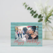 Op maat gemaakte kerstfoto feestdagenkaart (Staand voorkant)