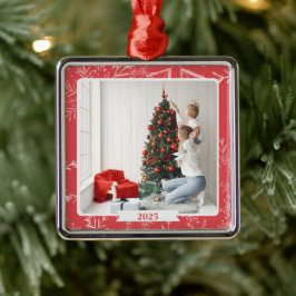 Op maat gemaakte kerstfoto metalen ornament