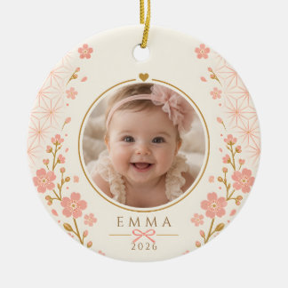 Op maat gemaakte kerstfoto-ornament voor baby's ee keramisch ornament
