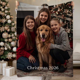 Op maat gemaakte kerstfoto Sherpa-deken familieges Sherpa Deken