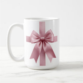 Op maat gemaakte kerstfotokop met roze strik koffiemok