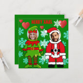 Op maat gemaakte kerstgezicht-uitknipfiguur Sinter Kaart (Voorkant / Achterkant in situ)