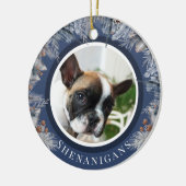 Op maat gemaakte kersthuisdier foto botanisch keramisch ornament (Links)