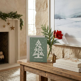 Op maat gemaakte kerstkaart met abstracte lijnkuns