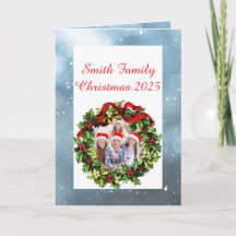 Op maat gemaakte kerstkaart met familiefoto