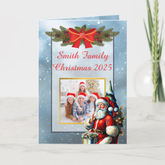 Op maat gemaakte kerstkaart met familiefoto kaart