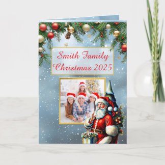 Op maat gemaakte kerstkaart met familiefoto kaart