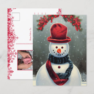 Op maat gemaakte kerstkaart met gezinsfoto en Cute Feestdagenkaart