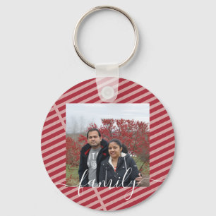 Op maat gemaakte kerstkaart voor twee foto's met d sleutelhanger