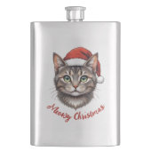 Op maat gemaakte kerstkat met kerstmuts flacon (Voorkant)