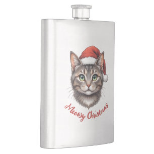 Op maat gemaakte kerstkat met kerstmuts flacon