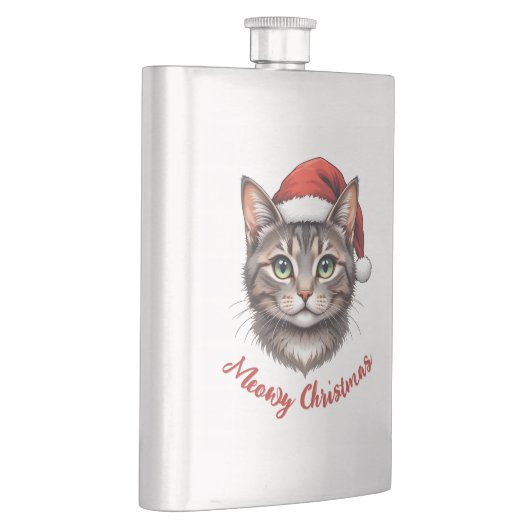 Op maat gemaakte kerstkat met kerstmuts flacon (Rechts)