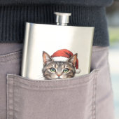 Op maat gemaakte kerstkat met kerstmuts flacon (Voorbeeld)