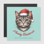 Op maat gemaakte Kerstkat met Sinterklaashoed Magn (Voorkant / Achterkant)