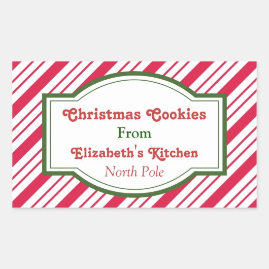 Op maat gemaakte kerstkeukenstickers rechthoekige sticker (Voorkant)