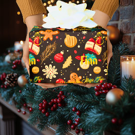Op maat gemaakte kerstkoek en versieringen Kerstmi Cadeaupapier