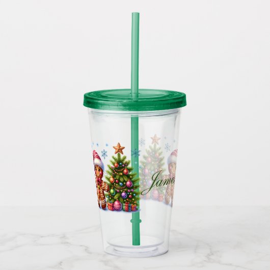 Op maat gemaakte kerstkoekjes  acryl drinkbeker (Voorkant)