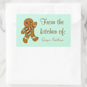 Op maat gemaakte kerstkoekjes keukencadeau sticker