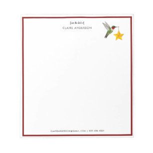 Op maat gemaakte Kerstkolibrie Notitieblok