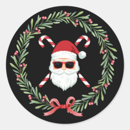 Op maat gemaakte kerstkrans kruis wandelstokken Ke Ronde Sticker