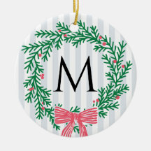Op maat gemaakte kerstkrans monogram en groeten
